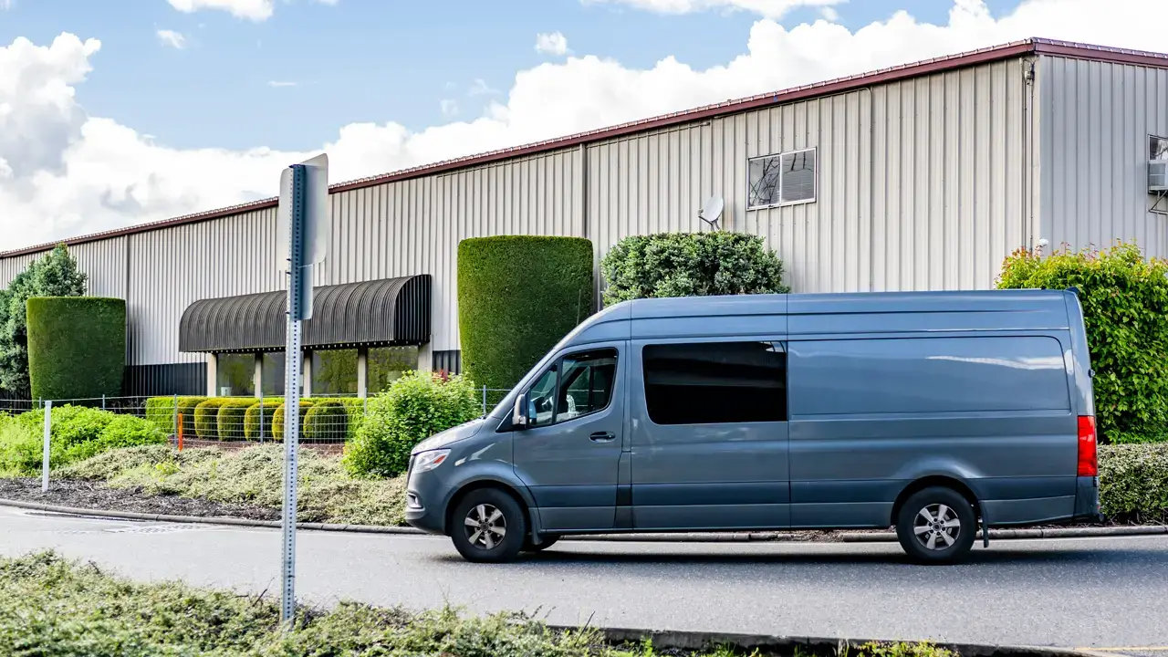 Image of Fleet vehicle on road with Interstate Commercial battery