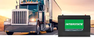 image of commercial truck with agm battery