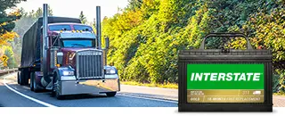 image of commercial truck with cycling battery