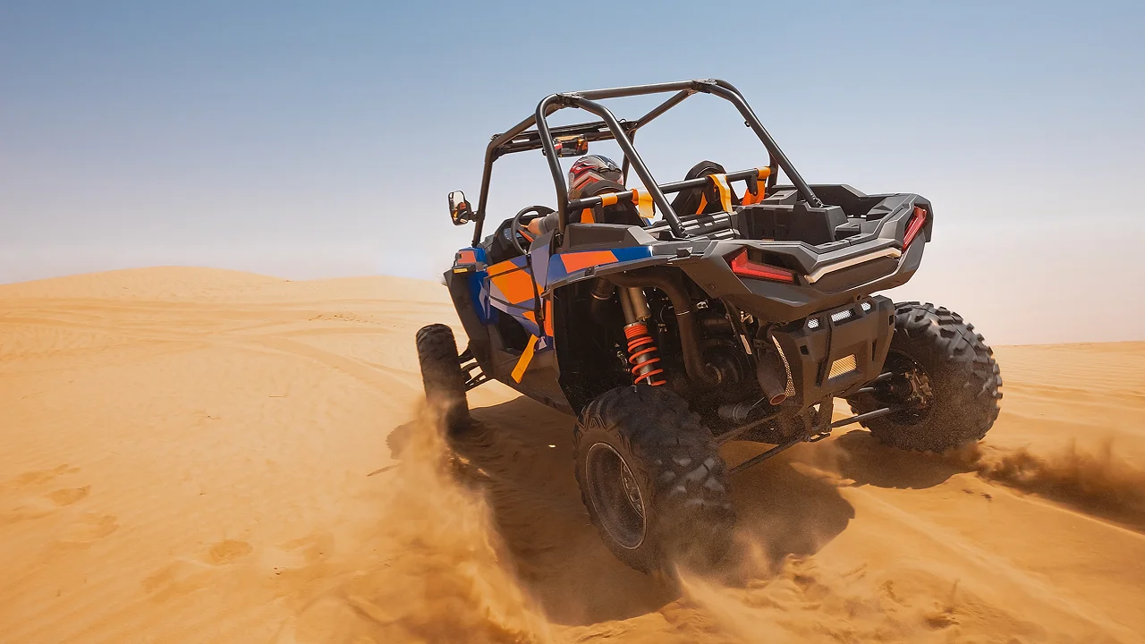Image of UTVs on off-road track