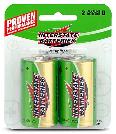 Alkaline D batteries from Interstate Batteries