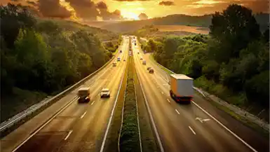 Cars driving on highway